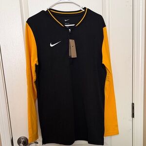Nike Black and Gold Long Sleeve Top